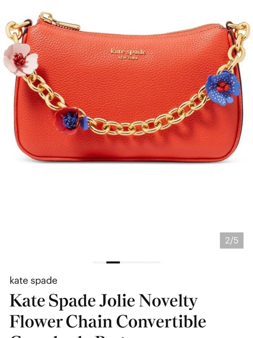 Kate Spade Jolie Novelty Flower Chain Convertible Crossbody Bag